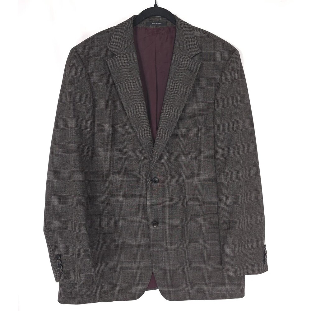 BOSS HUGO BOSS Men’s Blazer 46L PASOLINI Virgin Wool Sport Coat Brown Burgundy